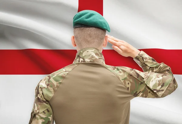 National military forces with flag on background conceptual series - England — Stock Photo, Image