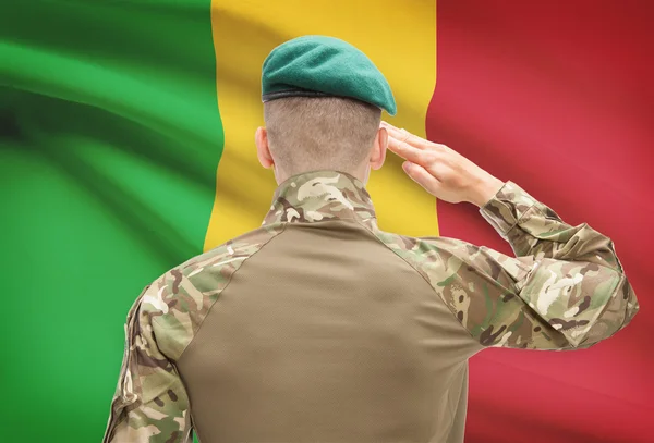 National military forces with flag on background conceptual series - Mali — Stock Photo, Image