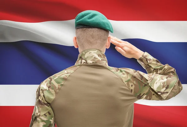 National military forces with flag on background conceptual series - Thailand — Stock Photo, Image