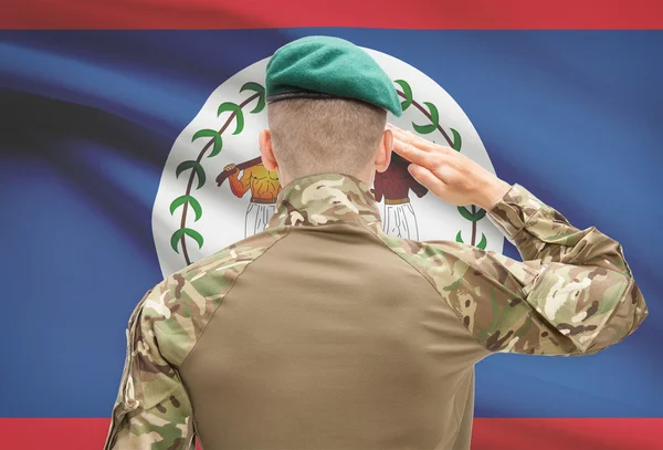 Fuerzas militares con la bandera en la serie conceptual de fondo - Belice —  Fotos de Stock