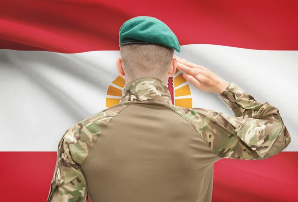 Nationale militaire troepen met vlag op achtergrond conceptuele serie - Frans-Polynesië — Stockfoto