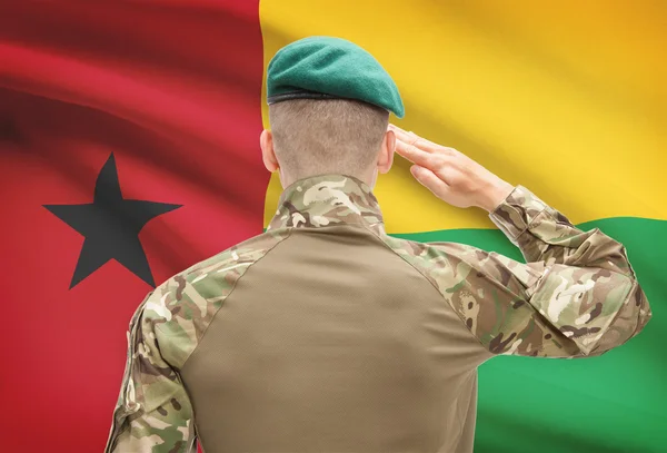 Nationale Streitkräfte mit Flagge auf konzeptionellen Hintergrund Serie - Guinea-Bissau — Stockfoto