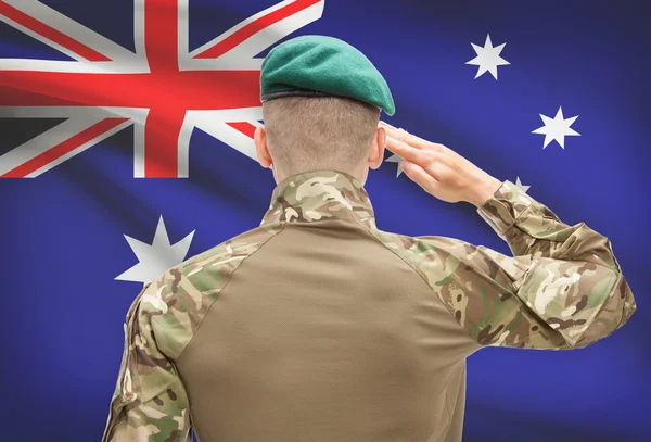 Forças militares nacionais com bandeira na série conceitual de fundo - Austrália — Fotografia de Stock
