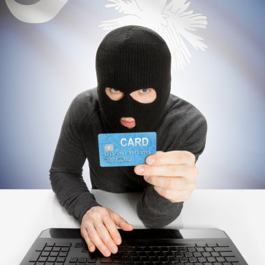 Kredi kartı bizimle Devlet bayrağı - Güney Carolina tutan hacker