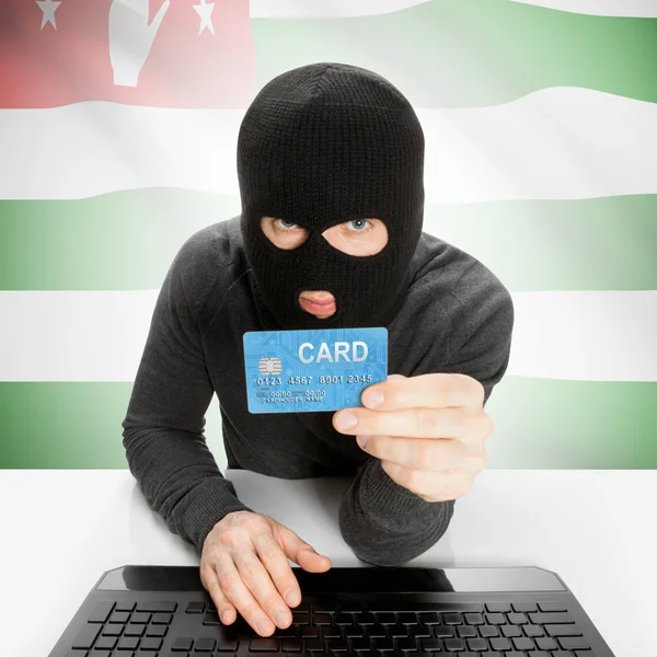 Cybercrime-Konzept mit Nationalflagge - Abchasien — Stockfoto