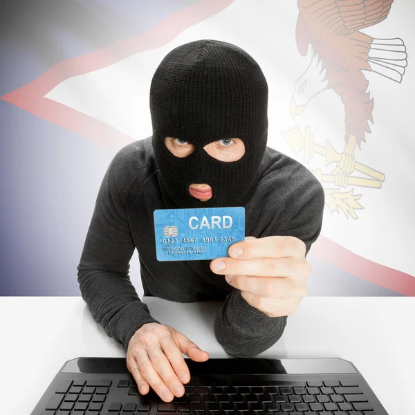 Cybercrime concept with national flag - American Samoa — Stock Photo, Image