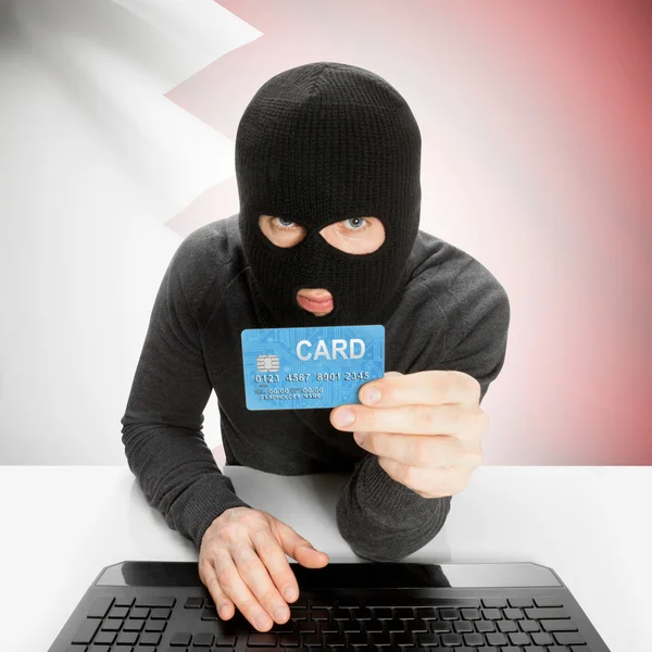 Cybercrime concept with national flag - Bahrain — Stock Photo, Image