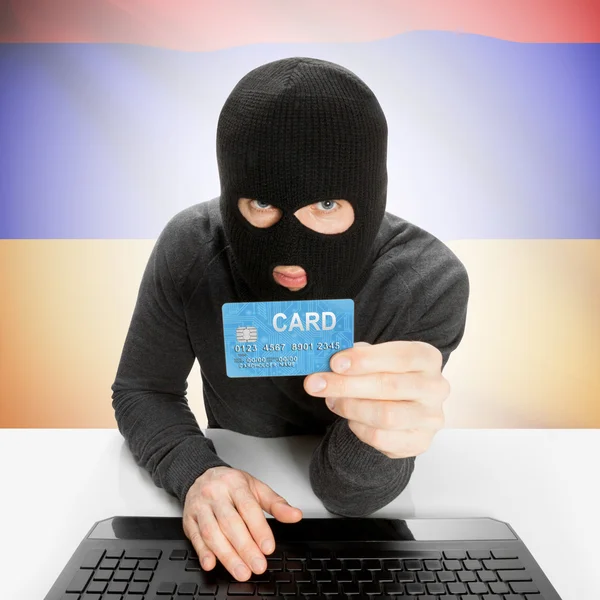 Cybercrime concept with national flag - Armenia — Stock Photo, Image