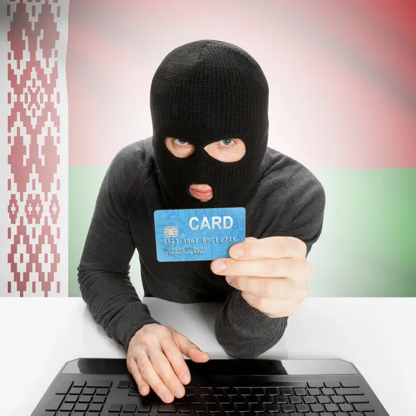 Cybercrime-Konzept mit Nationalflagge - Belarus — Stockfoto