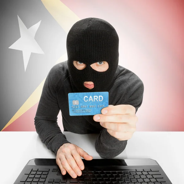 Cybercrime concept with national flag - East Timor — Stock Photo, Image