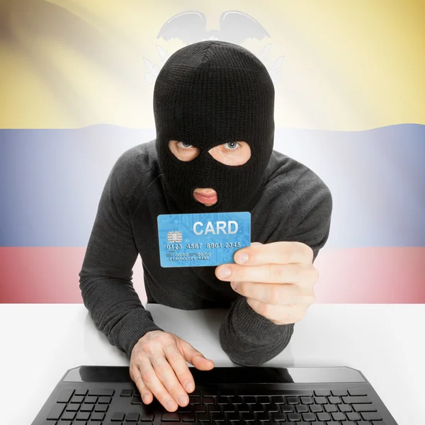 Cybercrime concept with national flag - Ecuador — Stock Photo, Image