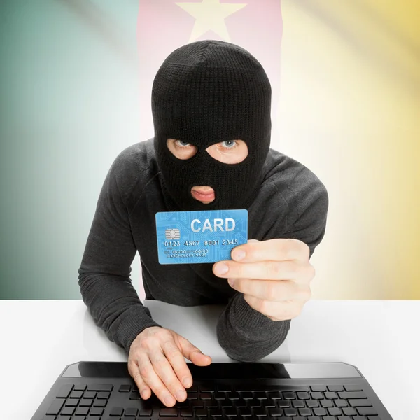 Cybercrime concept with national flag - Cameroon — Stock Photo, Image