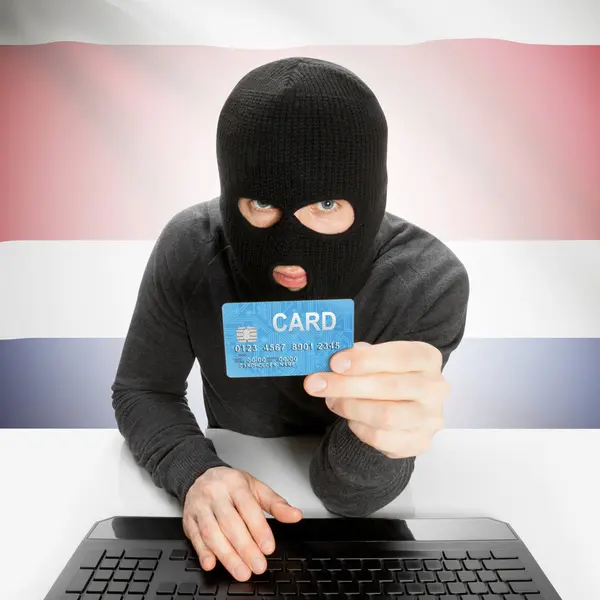 Conceito de cibercrime com bandeira nacional - Costa Rica — Fotografia de Stock