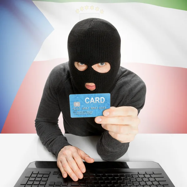 Cyberbrott konceptet med nationella flagga - Ekvatorialguinea — Stockfoto