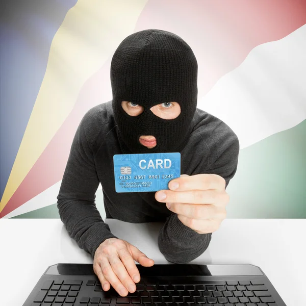 Cybercrime concept with national flag - Seychelles — Stock Photo, Image