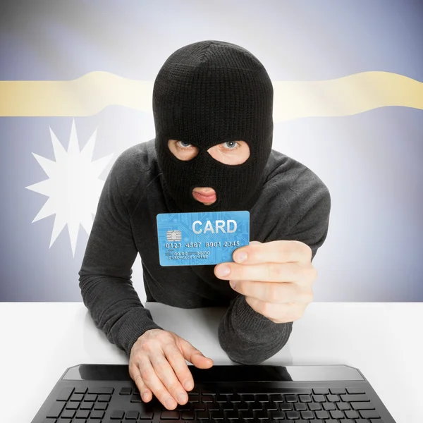 Cybercrime concept with national flag - Nauru — Stock Photo, Image