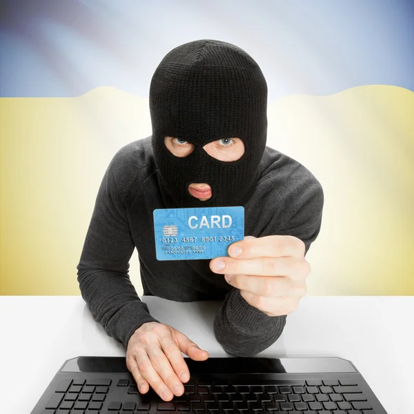 Cybercrime concept with national flag - Ukraine — Stock Photo, Image