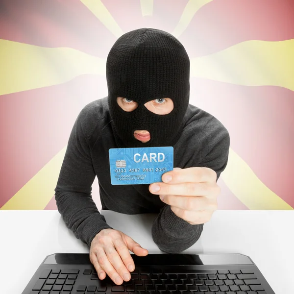 Cybercriminaliteit concept met nationale vlag - Macedonië — Stockfoto