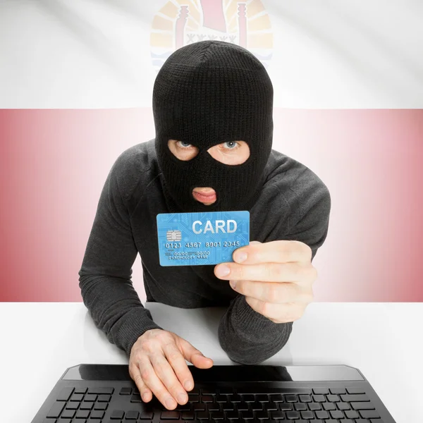 Cybercrime concept with national flag - French Polynesia — Stock Photo, Image