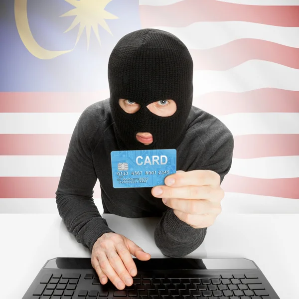 Cybercrime-Konzept mit Nationalflagge - Malaysia — Stockfoto