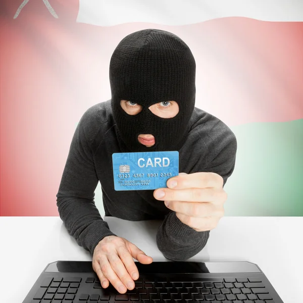 Cybercrime concept with national flag - Oman — Stock Photo, Image