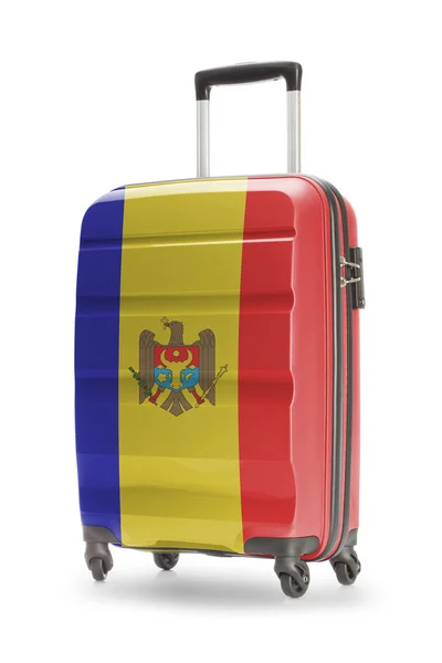 Βαλίτσα με εθνική σημαία σε αυτό - Μολδαβία — Φωτογραφία Αρχείου