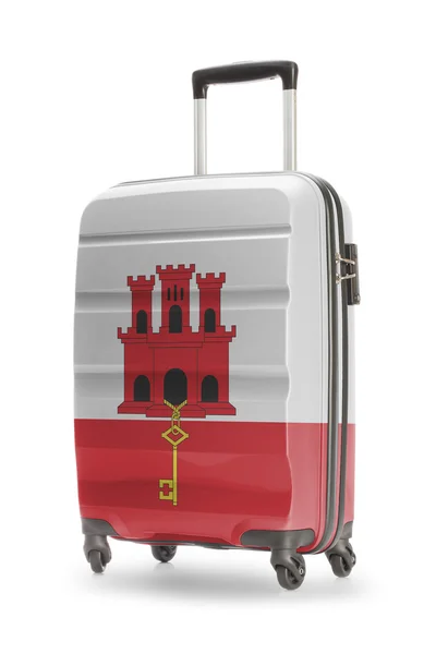 Bőrönd, nemzeti zászló rajta - Gibraltár — Stock Fotó