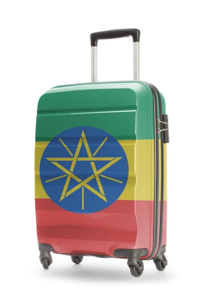 Koffer met nationale vlag op het - Ethiopië — Stockfoto