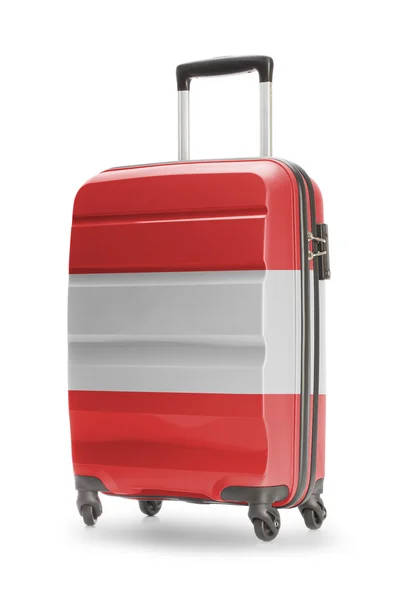 Bőrönd, nemzeti zászló rajta - Ausztria — Stock Fotó