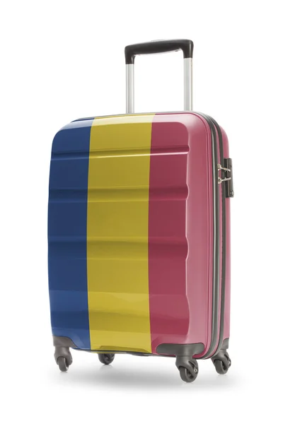 Resväska med nationella flagga på den - Rumänien — Stockfoto