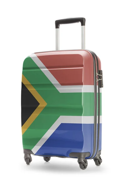 Koffer met nationale vlag op het - Zuid-Afrika — Stockfoto