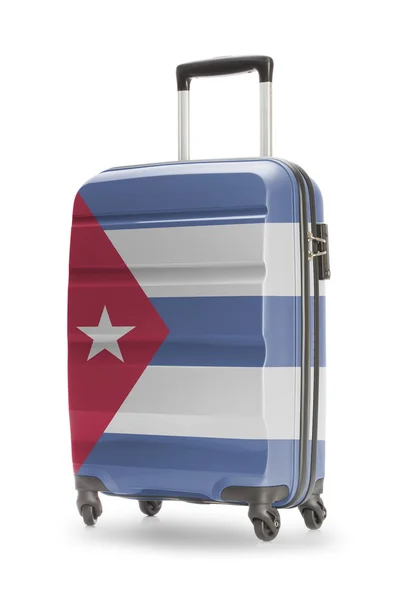 Maleta con bandera nacional en él - Cuba — Foto de Stock
