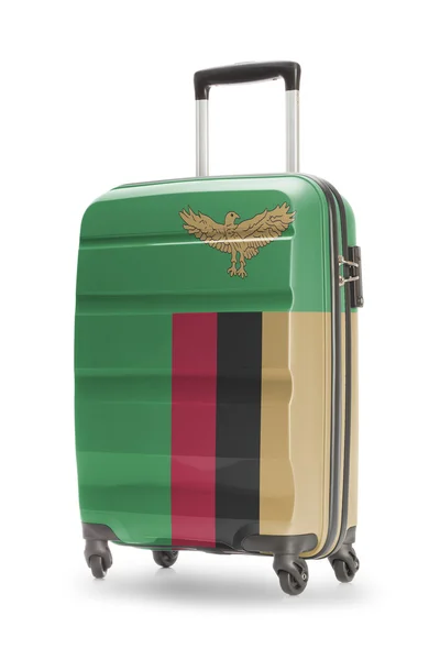 Valigia con la bandiera nazionale su di esso - Zambia — Foto Stock