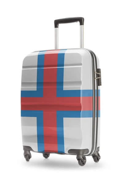 Βαλίτσα με εθνική σημαία σε αυτό - Νήσοι Φερόες — Φωτογραφία Αρχείου