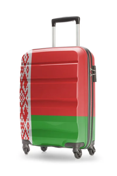 Βαλίτσα με εθνική σημαία σε αυτό - Λευκορωσία — Φωτογραφία Αρχείου