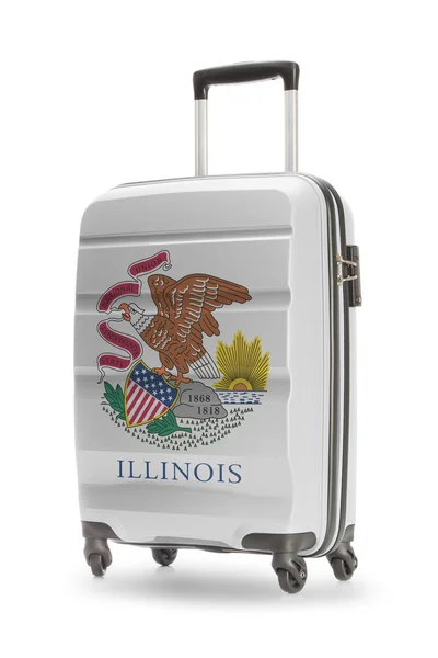 Suitcase with US state flag on it - Illinois — Stock Photo, Image