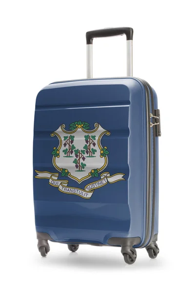 Suitcase with US state flag on it - Connecticut — Stock Photo, Image