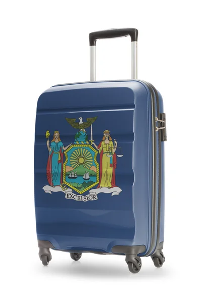Suitcase with US state flag on it - New York — Stock Photo, Image