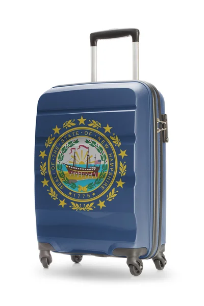 Suitcase with US state flag on it - New Hampshire — Stock Photo, Image
