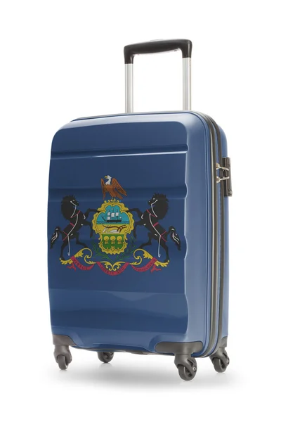 Suitcase with US state flag on it - Pennsylvania — Stock Photo, Image