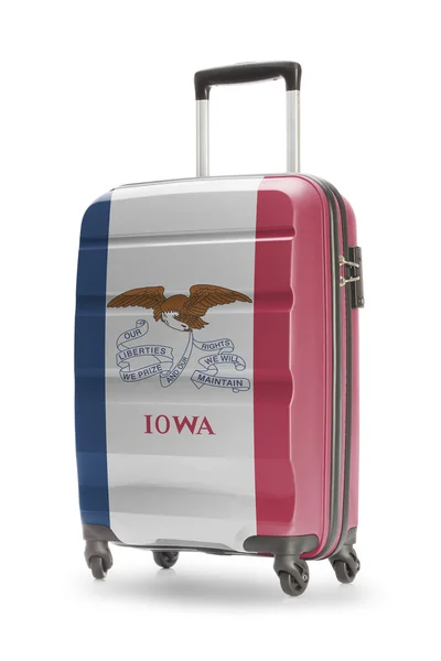 Suitcase with US state flag on it - Iowa — Stock Photo, Image