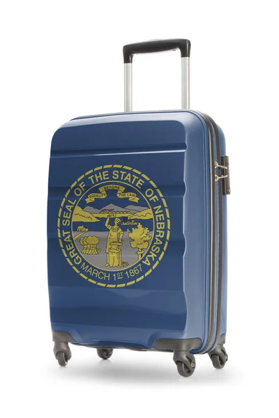 Suitcase with US state flag on it - Nebraska — Stock Photo, Image