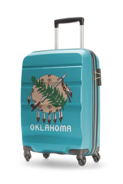 Suitcase with US state flag on it - Oklahoma — Stock Photo, Image