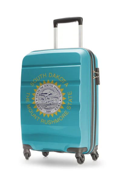 Suitcase with US state flag on it - South Dakota — Stock Photo, Image