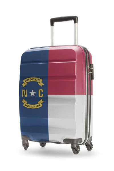 Suitcase with US state flag on it - North Carolina — Stock Photo, Image