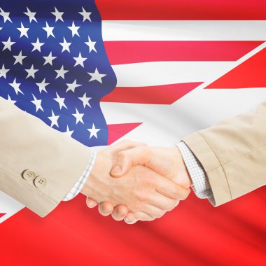 İşadamları el sıkışma - Amerika Birleşik Devletleri ve Avusturya
