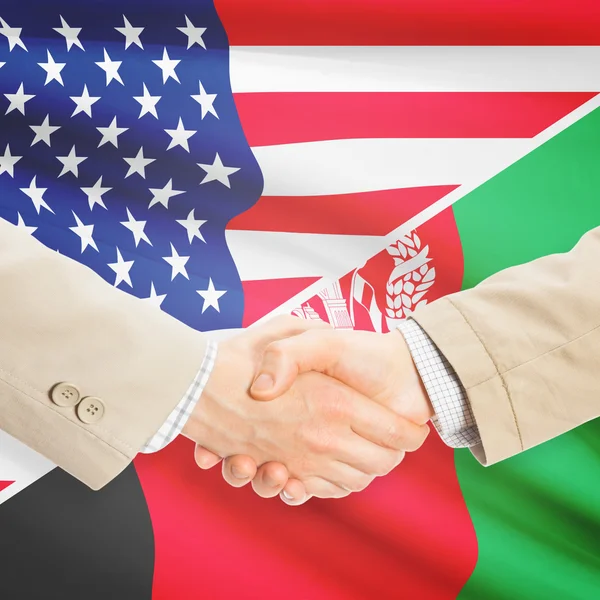 Podnikatelé handshake - USA a Afghánistán — Stock fotografie