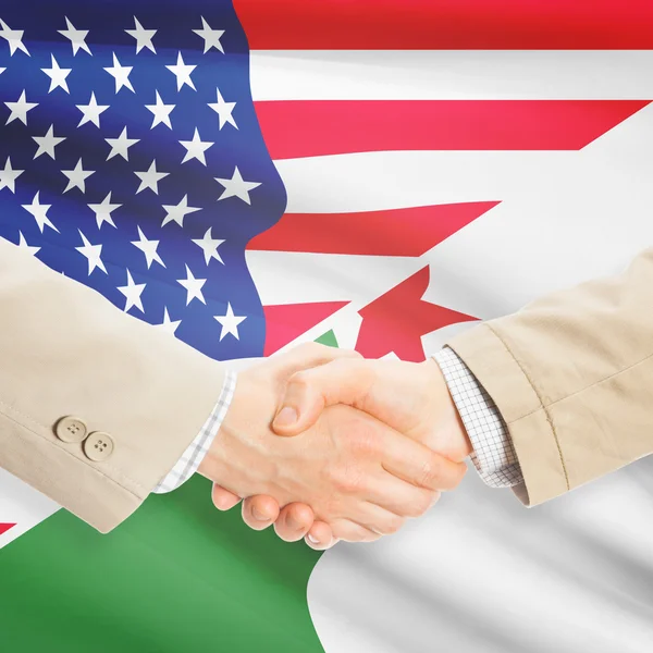 Businessmen handshake - United States and Algeria — Stock Photo, Image