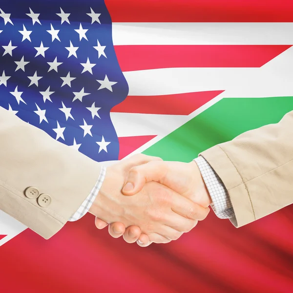 Unternehmer-Handshake - USA und Bulgarien — Stockfoto