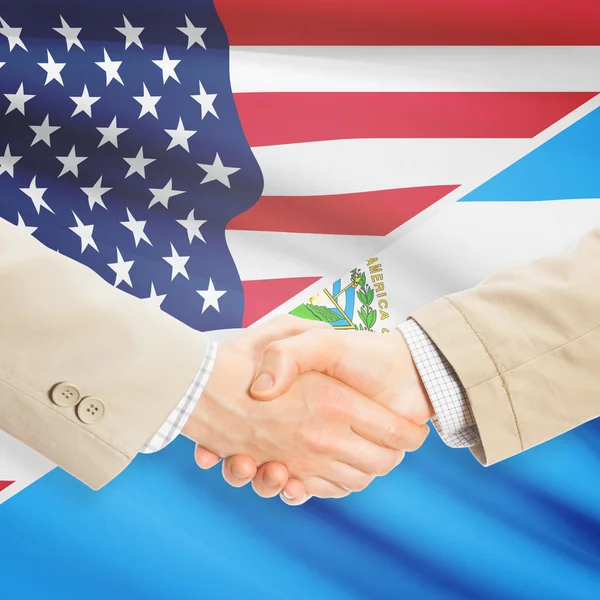 Businessmen handshake - United States and El Salvador — Stock Photo, Image